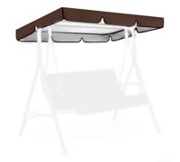 Housse de toit pour balancelle de jardin 195 x 125 cm avec bord à volants décoratifs de 15 cm fabriquée à partir de tissu Oxford 420D pour protéger les sièges de jardin (marron)