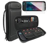 Housse de transport avec 2 paquets de protections d'écran en verre trempé pour Nintendo Switch 2 (2025), Kit d'accessoires de protection portable en dur