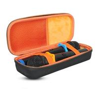 Housse de Transport en EVA pour JBL PartyBox ES Speaker Boîte de Rangement Microphone Portable Bluetooth K Song Sac de Rangement de Micro pour Le Voyage (Noir/Orange)