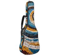 Housse de transport étanche pour guitare acoustique de 101,6 / 104,7 / 106,7 cm avec compartiment pour accessoires, motif mosaïque en spirale, Multicolore #05, 42.9x16.9x4.7 in, Sac pour guitare