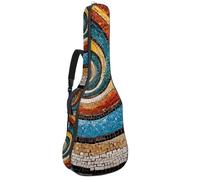 Housse de transport étanche pour guitare acoustique de 101,6 / 104,7 / 106,7 cm avec compartiment pour accessoires, motif mosaïque en spirale, Multicolore #03, 42.9x16.9x4.7 in, Sac pour guitare