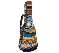Housse de transport étanche pour guitare acoustique de 101,6 / 104,7 / 106,7 cm avec compartiment pour accessoires, motif mosaïque en spirale, Multicolore #04, 42.9x16.9x4.7 in, Sac pour guitare