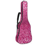 Housse de transport imperméable à fermeture éclair souple pour guitare acoustique, basse et folk classique, rose effet paillettes