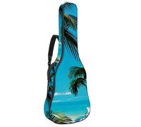 Housse de transport imperméable pour guitare acoustique, 101,6 cm, 101,6 cm, plusieurs poches, couche de protection en éponge, feuilles de noix de coco, Multicolore #04, 42.9x16.9x4.7 in, Sac pour