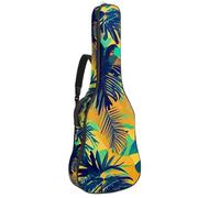 Housse de transport imperméable pour guitare acoustique, 101,6 cm, 101,6 cm, plusieurs poches, couche de protection en éponge, feuilles de noix de coco, Multicolore #01, 42.9x16.9x4.7 in, Sac pour