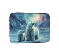 Housse de transport légère pour ordinateur portable Polar Bears Northern Lights de 15 pouces, imperméable et résistante aux chocs