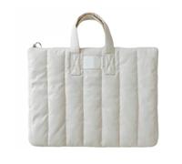 Housse de transport matelassée pour ordinateur portable avec poignée - Légère - Imperméable et résistante aux chocs - Sac à main portable pour iPad/MacBook, blanc, S, Décontracté