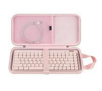 Housse de Transport pour claviers Slim Geekria, Compatible avec Nuphy Air75 V3, Logitech MX Mechanical Mini, MelGeek O2, LOFREE Flow84/Flow Lite 84, Sac de Voyage à Coque Rigide 84 Touches (Rose)