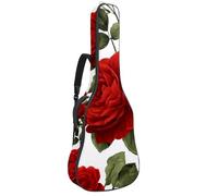 Housse de transport pour guitare 101,6 cm, 104,7 cm, 106,7 cm, rembourrage doux en éponge de 1 cm d'épaisseur pour guitare acoustique, électrique, guitare classique, libellule rouge avec peinture