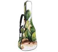 Housse de transport pour guitare 101,6 cm, 104,7 cm, 106,7 cm, rembourrage doux en éponge de 1 cm d'épaisseur pour guitare acoustique, électrique, guitare classique, cactus vert aquarelle dans le
