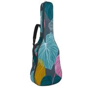 Housse de transport pour guitare 101,6 cm, 104,7 cm, 106,7 cm, rembourrage doux en éponge de 1 cm d'épaisseur pour guitare acoustique, électrique, guitare classique, ligne tropicale colorée Monstera