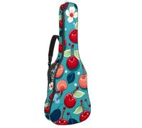 Housse de transport pour guitare acoustique avec deux poches, jolie petite cerise rouge, résistante à l'eau, double bandoulière réglable, Jolie petite cerise rouge, 42.9x16.9x4.7 in, Élégant