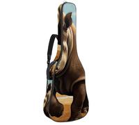 Housse de transport pour guitare acoustique avec deux poches, résistante à l'eau et double bandoulière réglable Marron sauvage Rhino 59, Rhinocéros brun sauvage, 42.9x16.9x4.7 in, Élégant