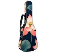 Housse de transport pour guitare acoustique avec double bandoulière réglable et boucle de suspension arrière Motif fleur de lotus Rose 101,6 cm, Multicolore 01., 42.9x16.9x4.7 in, Sac à dos