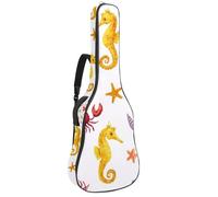 Housse de transport pour guitare acoustique de style rustique avec double bandoulière réglable et boucle de suspension au dos Motif bouquet de tournesols jaunes 101,6 x 104,7 cm, Multicolore 02