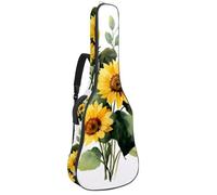 Housse de transport pour guitare acoustique de style rustique avec double bandoulière réglable et boucle de suspension au dos Motif bouquet de tournesols jaunes 101,6 x 104,7 cm, Multicolore 03