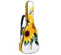 Housse de transport pour guitare acoustique de style rustique avec double bandoulière réglable et boucle de suspension au dos Motif bouquet de tournesols jaunes 101,6 x 104,7 cm, Multicolore 06