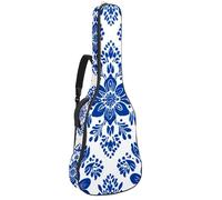Housse de transport pour guitare acoustique Motif libellules bleues volant autour de pissenlits 101,6 cm 101,6 cm 106,7 cm avec double bandoulière réglable et boucle de suspension arrière, Multicolore