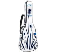 Housse de transport pour guitare acoustique Motif libellules bleues volant autour de pissenlits 101,6 cm 101,6 cm 106,7 cm avec double bandoulière réglable et boucle de suspension arrière, Multicolore
