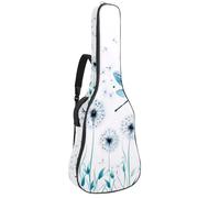 Housse de transport pour guitare acoustique Motif libellules bleues volant autour de pissenlits 101,6 cm 101,6 cm 106,7 cm avec double bandoulière réglable et boucle de suspension arrière, Multicolore