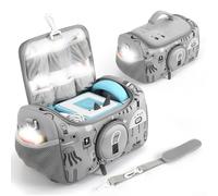 Housse de transport pour lecteur audio Toniebox Kit de démarrage et casque d'écoute Sac de rangement de voyage en nylon avec poignée et bandoulière Compatible avec figurines et A (gris)
