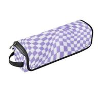 Housse de transport pour ordinateur portable avec tapis amovible résistant à la chaleur 13" 14" Motif damier violet Illusion d'optique