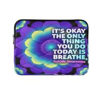 Housse de transport pour ordinateur portable de 13 à 14 pouces avec fermeture éclair « The Thing You Do Today is Breathe » - Pour voyage, affaires, ordinateur portable altego transparent