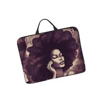 Housse de transport pour ordinateur portable de 14", légère, imperméable, résistante aux chocs, souple, aux cheveux africains, pour femme, tablette de voyage avec poignée pour ordinateur portable de