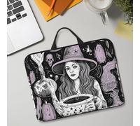 Housse de transport pour ordinateur portable de 14", légère, imperméable, résistante aux chocs, souple, résistante aux chocs, sorcière, sorcellerie, dessin bohème, tablette de voyage, avec poignée
