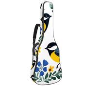 Housse de transport rembourrée en éponge douce pour guitare acoustique, électrique, basse classique, fleurs de lotus mystiques et libellules volantes, Multicolore 02, 42.9x16.9x4.7 in, Sac à dos