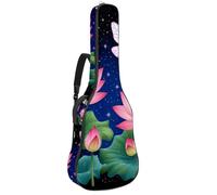 Housse de transport rembourrée en éponge douce pour guitare acoustique, électrique, basse classique, fleurs de lotus mystiques et libellules volantes, Multicolore 01., 42.9x16.9x4.7 in, Sac à dos