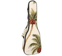 Housse de transport rembourrée pour ukulélé 58,4 cm avec rangement et poignée épaisse Motif fleurs tropicales et feuilles, Multicolore 08, 25.9x9x3.1in/66x23x8cm, Organiseur de sac