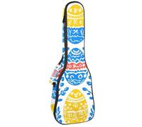 Housse de transport rembourrée pour ukulélé 58,4 cm - Œufs de Pâques - Style folk vintage - Housse de transport avec rangement et poignée épaisse, Multicolore 01., 25.9x9x3.1in/66x23x8cm, Organiseur