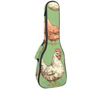 Housse de transport rembourrée pour ukulélé 58,4 cm - Œufs de Pâques - Style folk vintage - Housse de transport avec rangement et poignée épaisse, Multicolore 09, 25.9x9x3.1in/66x23x8cm, Organiseur de