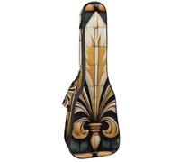 Housse de transport rembourrée pour ukulélé Mardi Gras Fleur de Lis 58,4 cm avec rangement et poignée épaisse, Multicolore 04, 25.9x9x3.1in/66x23x8cm, Organiseur de sac