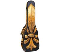 Housse de transport rembourrée pour ukulélé Mardi Gras Fleur de Lis 58,4 cm avec rangement et poignée épaisse, Multicolore 06, 25.9x9x3.1in/66x23x8cm, Organiseur de sac