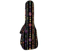 Housse de transport rembourrée pour ukulélé Mardi Gras Fleur de Lis 58,4 cm avec rangement et poignée épaisse, Multicolore 07, 25.9x9x3.1in/66x23x8cm, Organiseur de sac