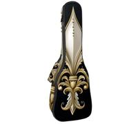 Housse de transport rembourrée pour ukulélé Mardi Gras Fleur de Lis 58,4 cm avec rangement et poignée épaisse, Multicolore 01., 25.9x9x3.1in/66x23x8cm, Organiseur de sac