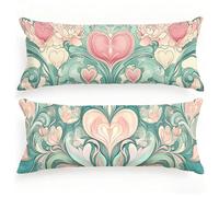 Housse de Traversin 145 cm Europe du Nord Taie d'oreiller 40 x 145 Lot de 2, Housse de Coussin Amour Taie de Traversin Velour Protège Oreiller Double Face Impression pour Chambre Lit Canapé, Model303