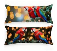 Housse de Traversin 150 cm Perroquet Taie d'oreiller 50 x 150 Lot de 2, Housse de Coussin Oiseau Taie de Traversin Velour Protège Oreiller Double Face Impression pour Salon Chambre Lit Canapé, Model39