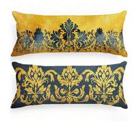 Housse de Traversin 180 cm Jaune Taie d'oreiller 60 x 180 Lot de 2, Housse de Coussin Europe du Nord Taie de Traversin Velour Protège Oreiller Double Face Impression pour Chambre Lit Canapé, Model222