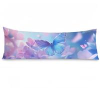 Housse de Traversin 180 cm x 60 cm Papillon Taie d'oreiller Rêve Taie de Traversin Doux Resistant Lin Améliorer Sommeil Protège Oreiller Double Face Impression pour Salon Chambre Lit Canapé, Model666