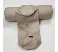 Housse de traversin en lin avec fermeture éclair dissimulée - Couleur unie - Taie d'oreiller cylindrique longue, respirante et lavable pour canapé, coussin lombaire, décoration d'intérieur (beige,