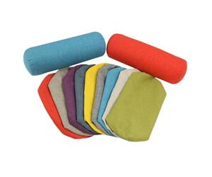 Housse de traversin ronde en lin - 18 x 50 cm - Soutien complet du corps C - Pour mousse à mémoire de forme et mousse déchiquetée - Vert doux - Idéal pour le confort et l'affection