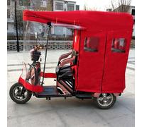 Housse de tricycle avec auvent, housse de moto résistante à la poussière et à l'eau, pour tricycle, protection contre les intempéries avec ouverture d'antenne (rouge, 110 x 85 cm)