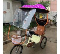 Housse de Tricycle Électrique for Adulte, Forte Protection UV et Coupe-vent, Imperméable, Accessoires Adaptés à Différents Types de Vélos à 3 Roues(Pink)