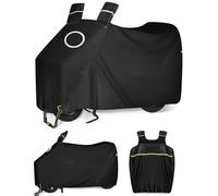 Housse de tricycle électrique pour adulte, sangles de rangement réfléchissantes, housse toutes saisons, coupe-vent, poussière, soleil, pluie et neige, avec sac de rangement (noir, 2,1 m)