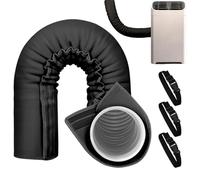 Housse de tuyau de climatiseur portable | Housse d'isolation lavable et pliable pour climatiseur - Réduit la température avec 3 sangles réglables pour fenêtre, intérieur, hôtel, dortoir, extérieur