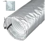 Housse de tuyau isolée - Feuille d'aluminium, mousse de polyester, mise à niveau résistante à la chaleur | Enveloppe de tuyau AC portable avec installation rapide, amovible, lavable | Tube d'échappeme