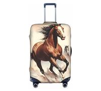 Housse de valise cheval cabré marron avec impression tendance pour une utilisation professionnelle et extérieure, blanc, L